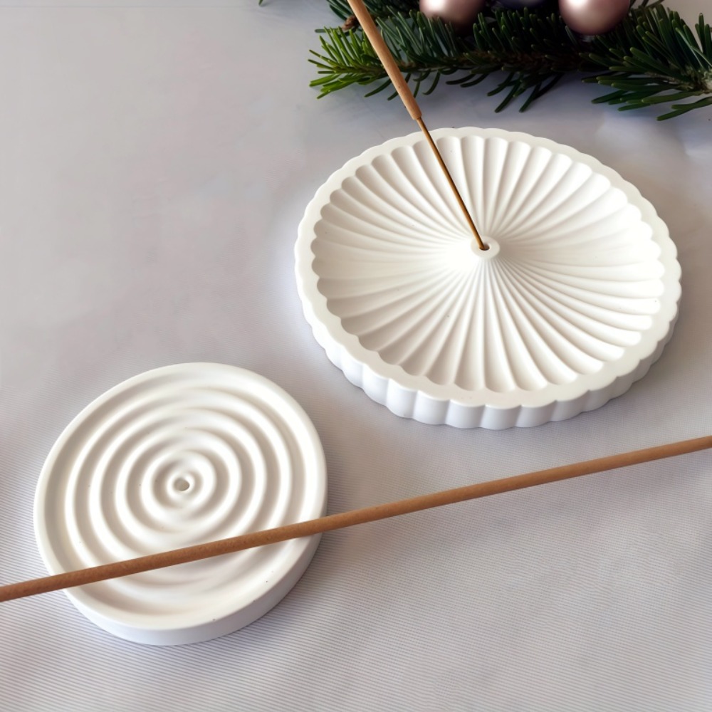 Coaster Mold Round - 2pcs Round Incense Burner Silicone Mold