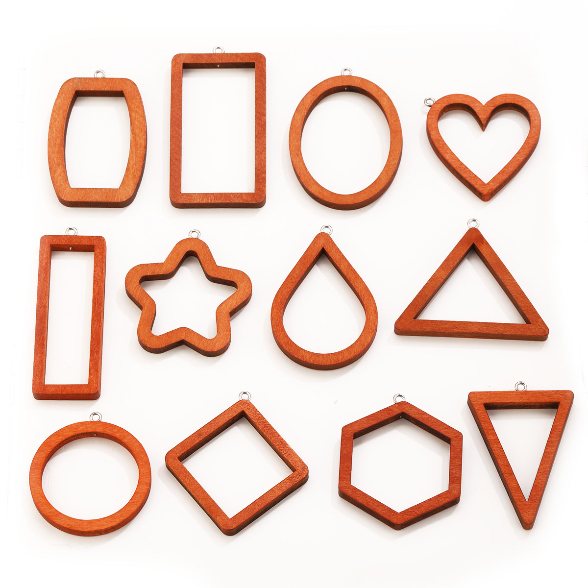 Resin Craft Projects - 10PCS Triangle Rectangle Wood Geometric Charms