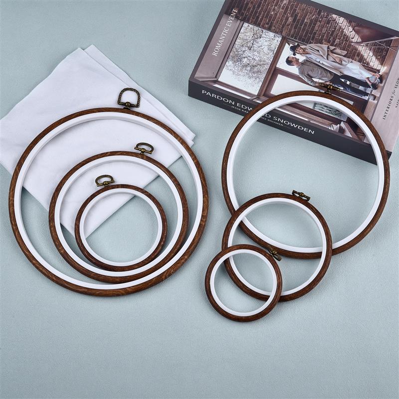 Round Oval Wooden Color Embroi - Wood Ring Blank 评论和价格