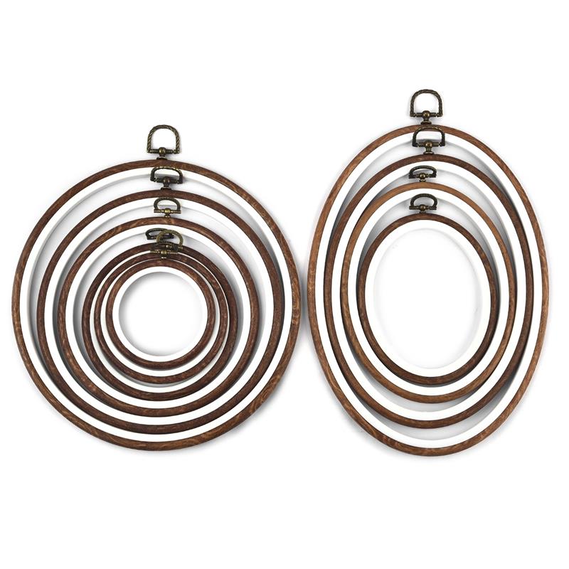 Round Oval Wooden Color Embroi - Wood Ring Blank 评论和价格