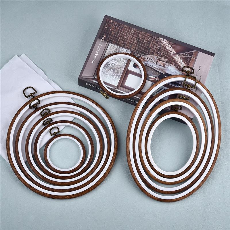 Round Oval Wooden Color Embroi - Wood Ring Blank 评论和价格