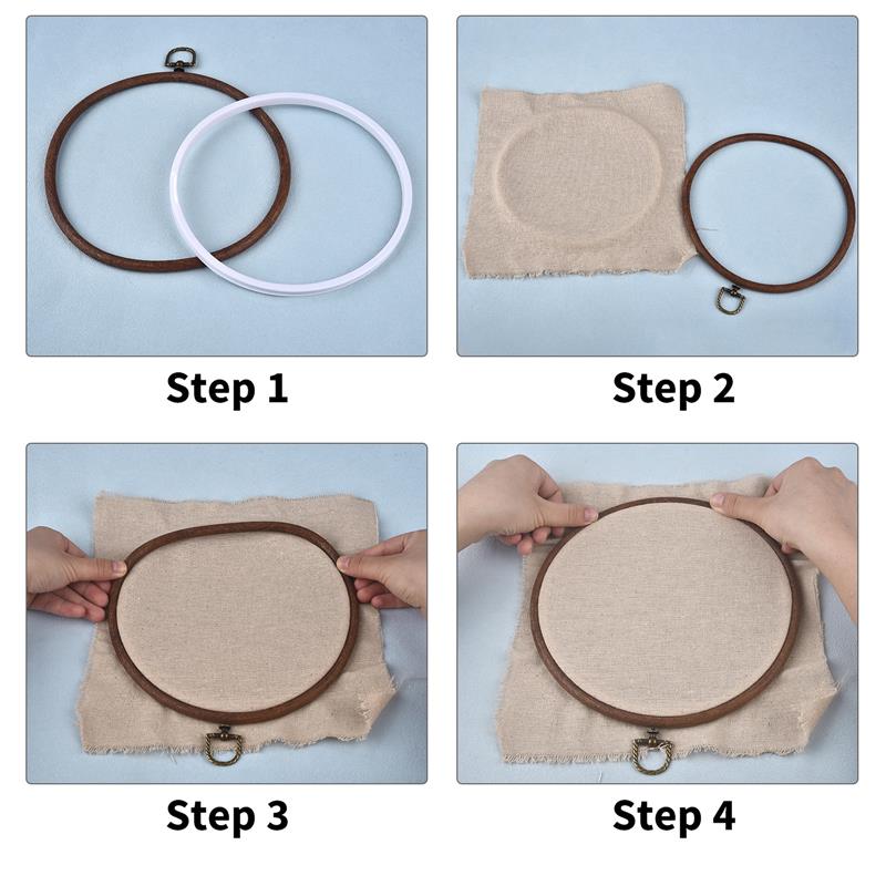 Round Oval Wooden Color Embroi - Wood Ring Blank 评论和价格