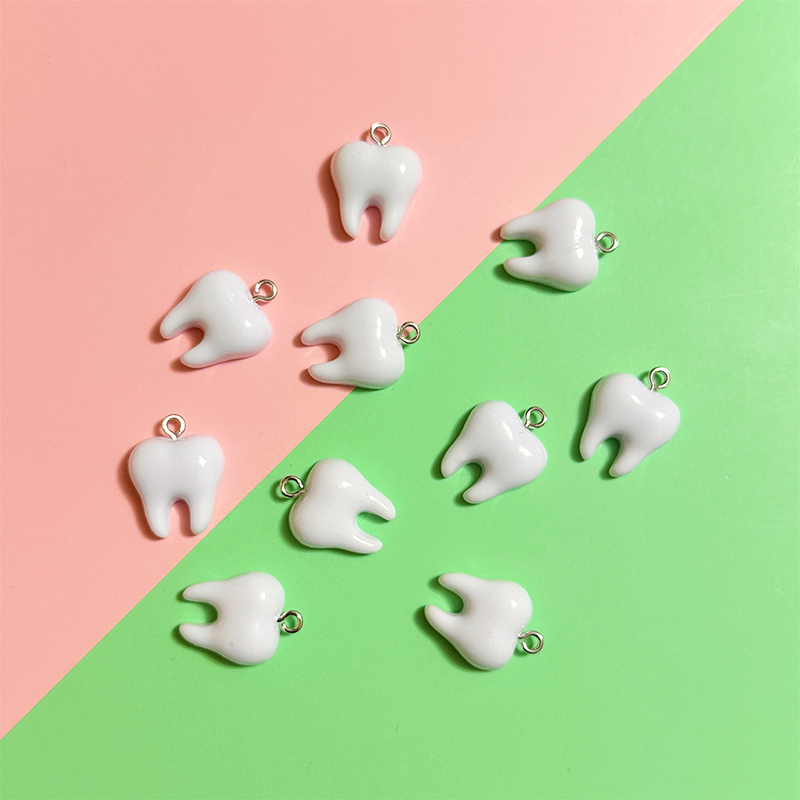 10pcs Cute White Teeth Resin P - Resin Craft Projects 评论和价格