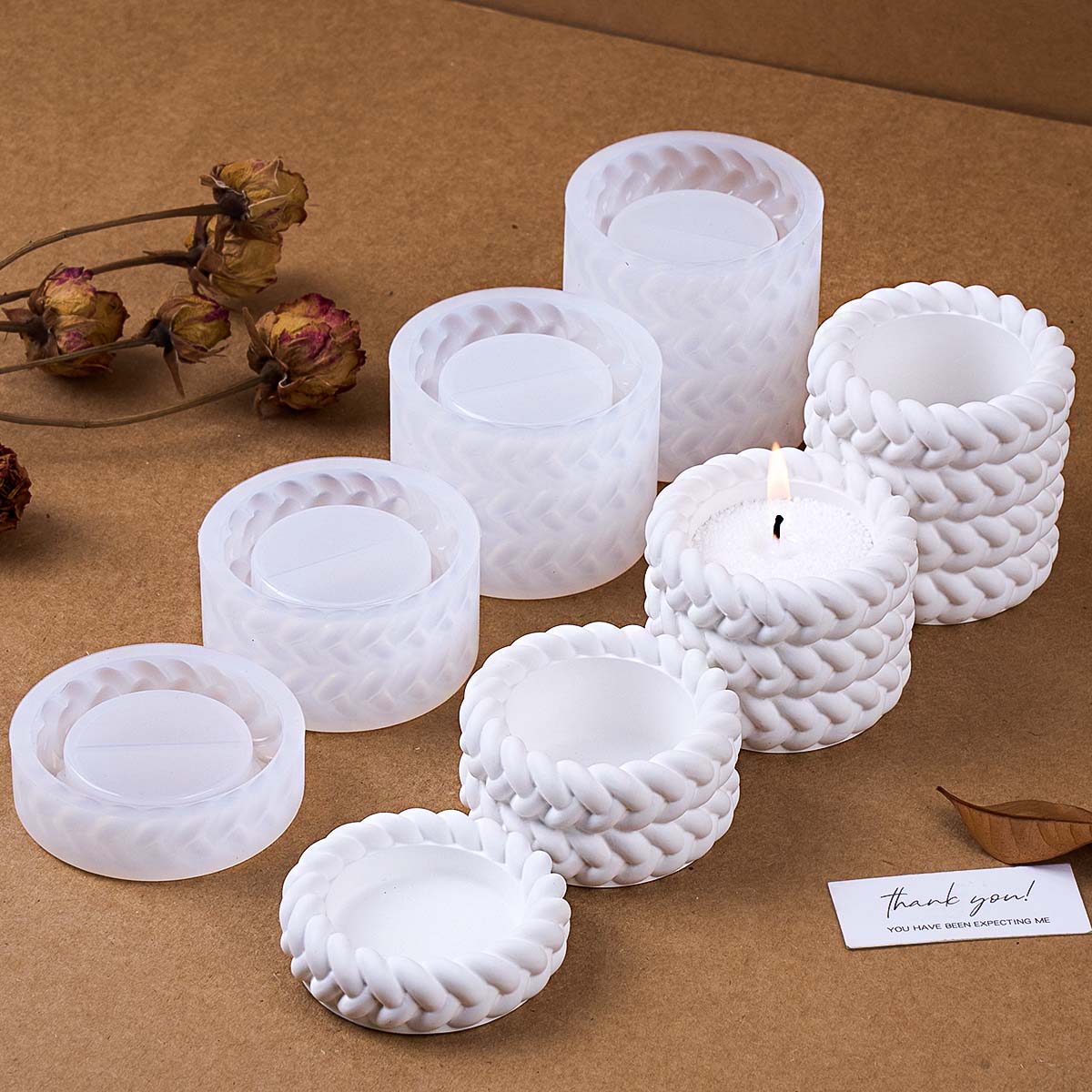 1/2/3/4 Floors Hemp Rope Candl - Coaster Mold Round 评论和价格