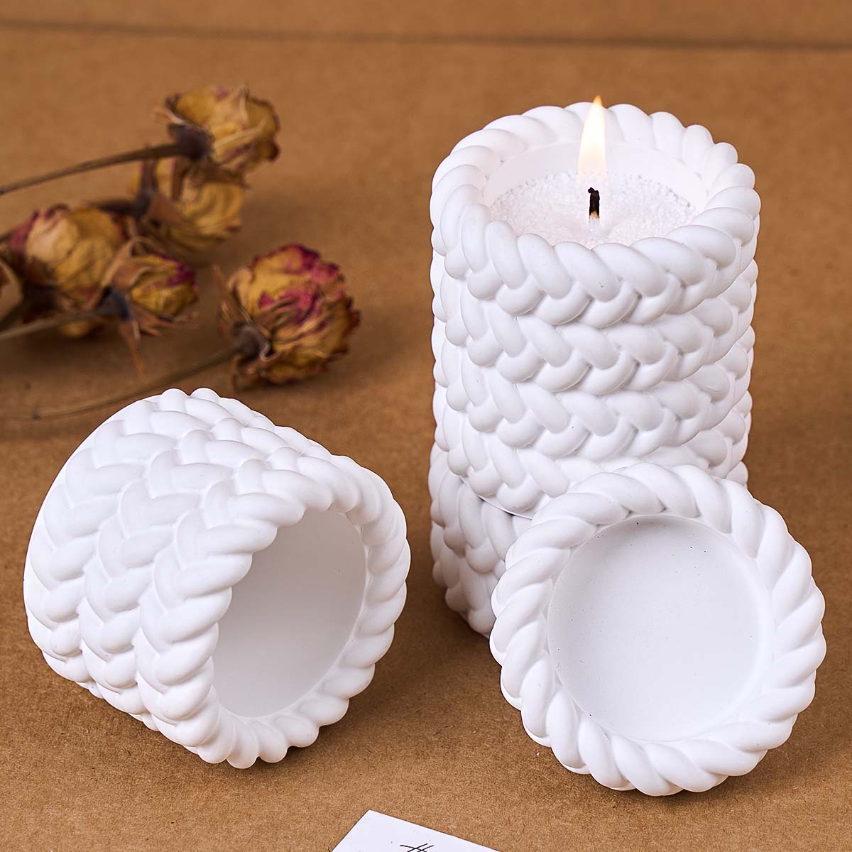 1/2/3/4 Floors Hemp Rope Candl - Coaster Mold Round 评论和价格