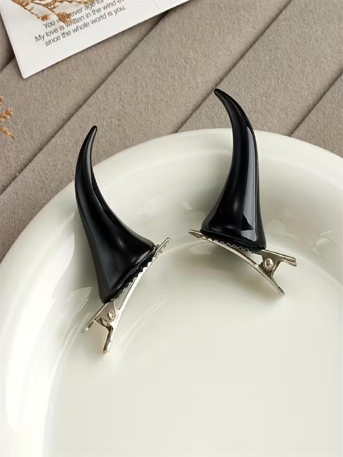 2-piece set, red horn hair cli - Resin Craft Ideas 评论和价格