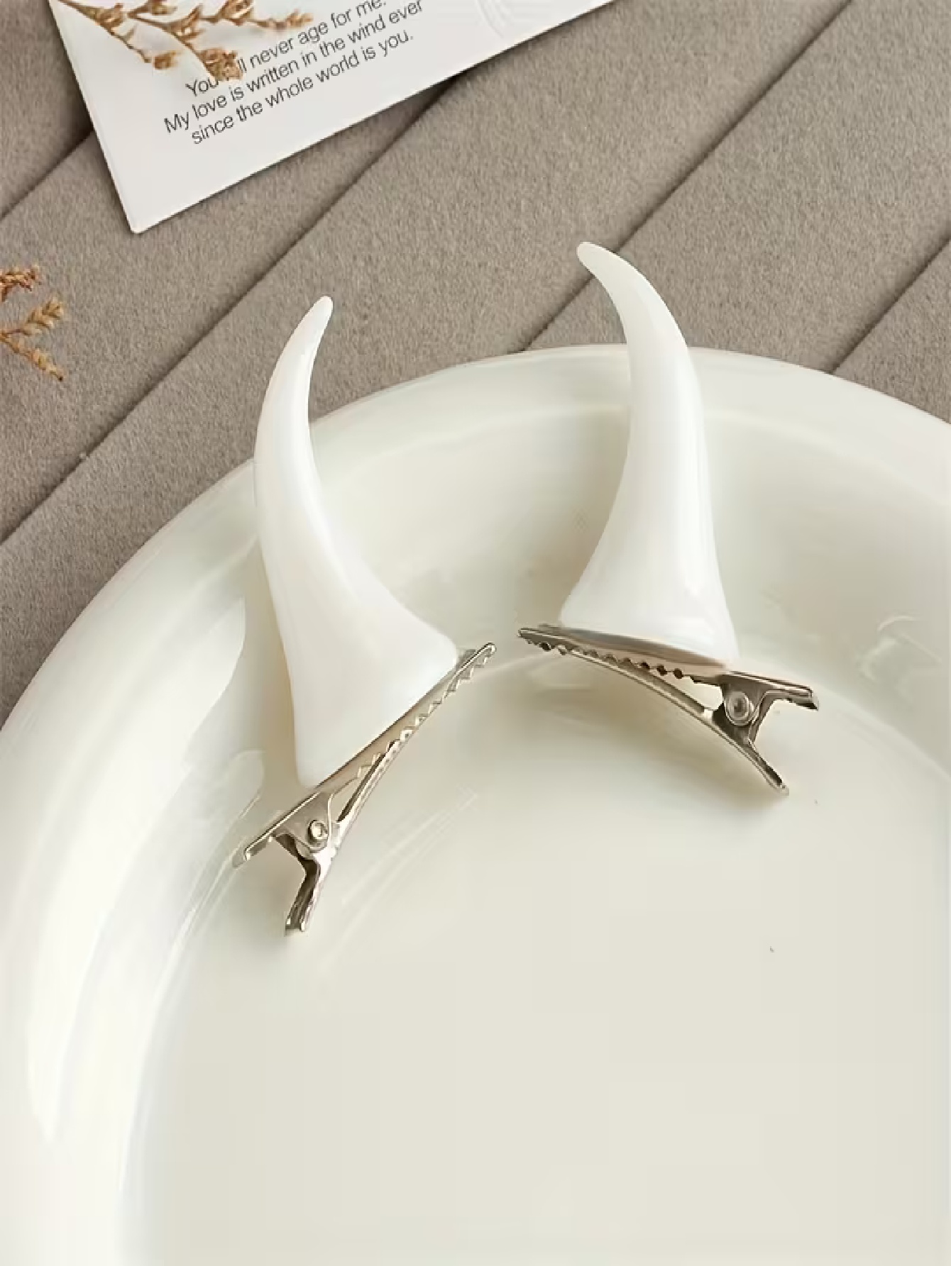 2-piece set, red horn hair cli - Resin Craft Ideas 评论和价格
