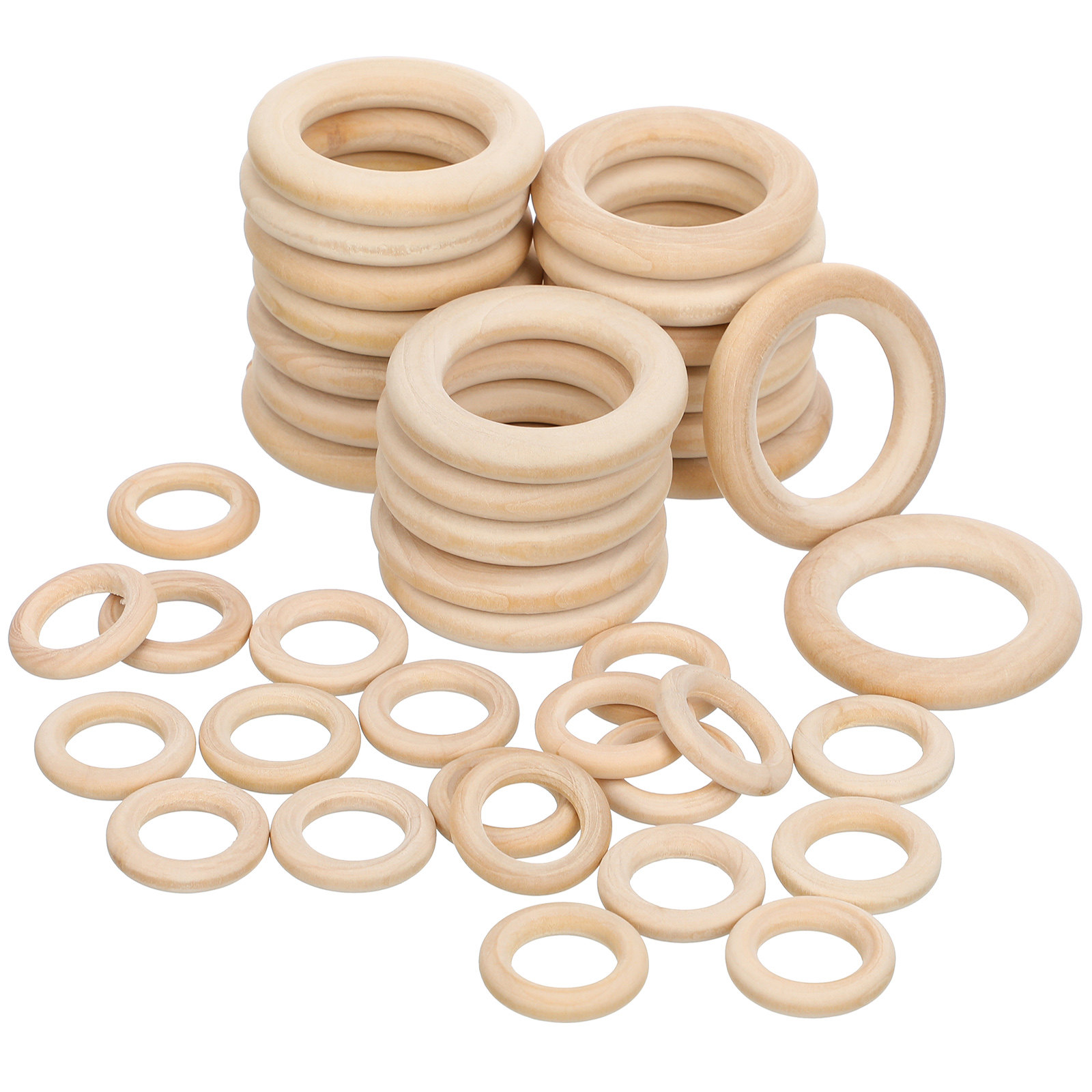 40Pcs Jewelry Accessories Unfi - Wood Ring Blank 评论和价格