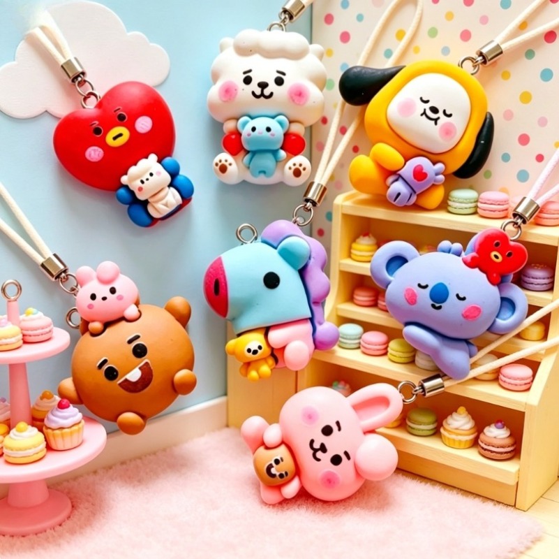 7pcs BT21 Resin Cartoon Charm  - Resin Craft Projects 评论和价格