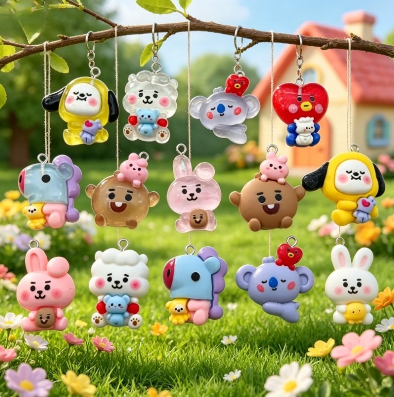 7pcs BT21 Resin Cartoon Charm  - Resin Craft Projects 评论和价格