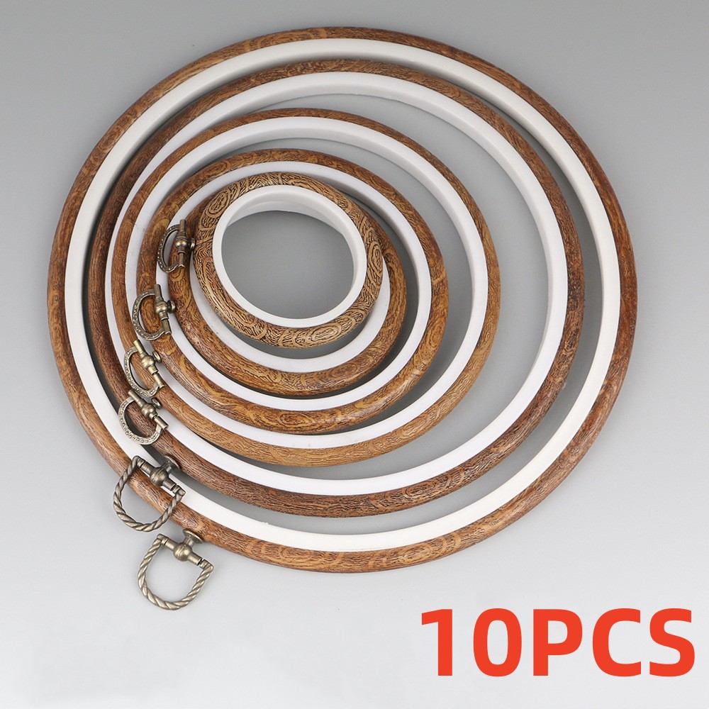 10pcs/Set 7.5-26cm Round Woode - Wood Ring Blank 评论和价格