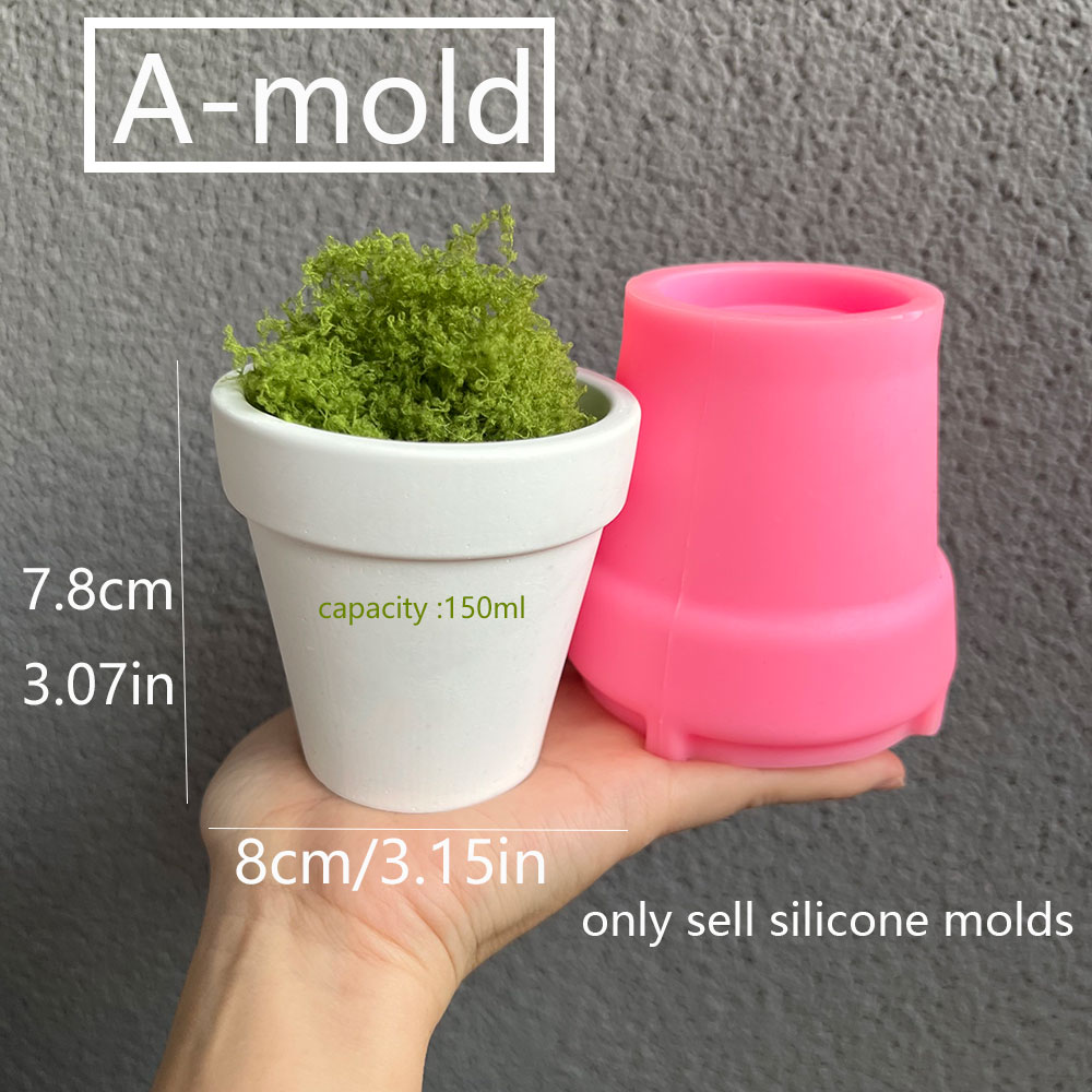 Large Concrete Plant Pot Silic - Coaster Mold Round 评论和价格