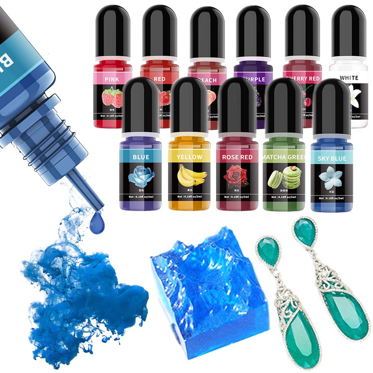 5ml/Bottle Epoxy Resin Pigment - Epoxy Uv Resin Kit 评论和价格