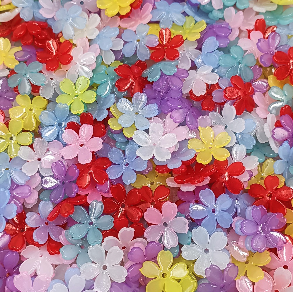 20pcs Resin Sakura Flower Bead - Flower Preservation Resin 评论和价格