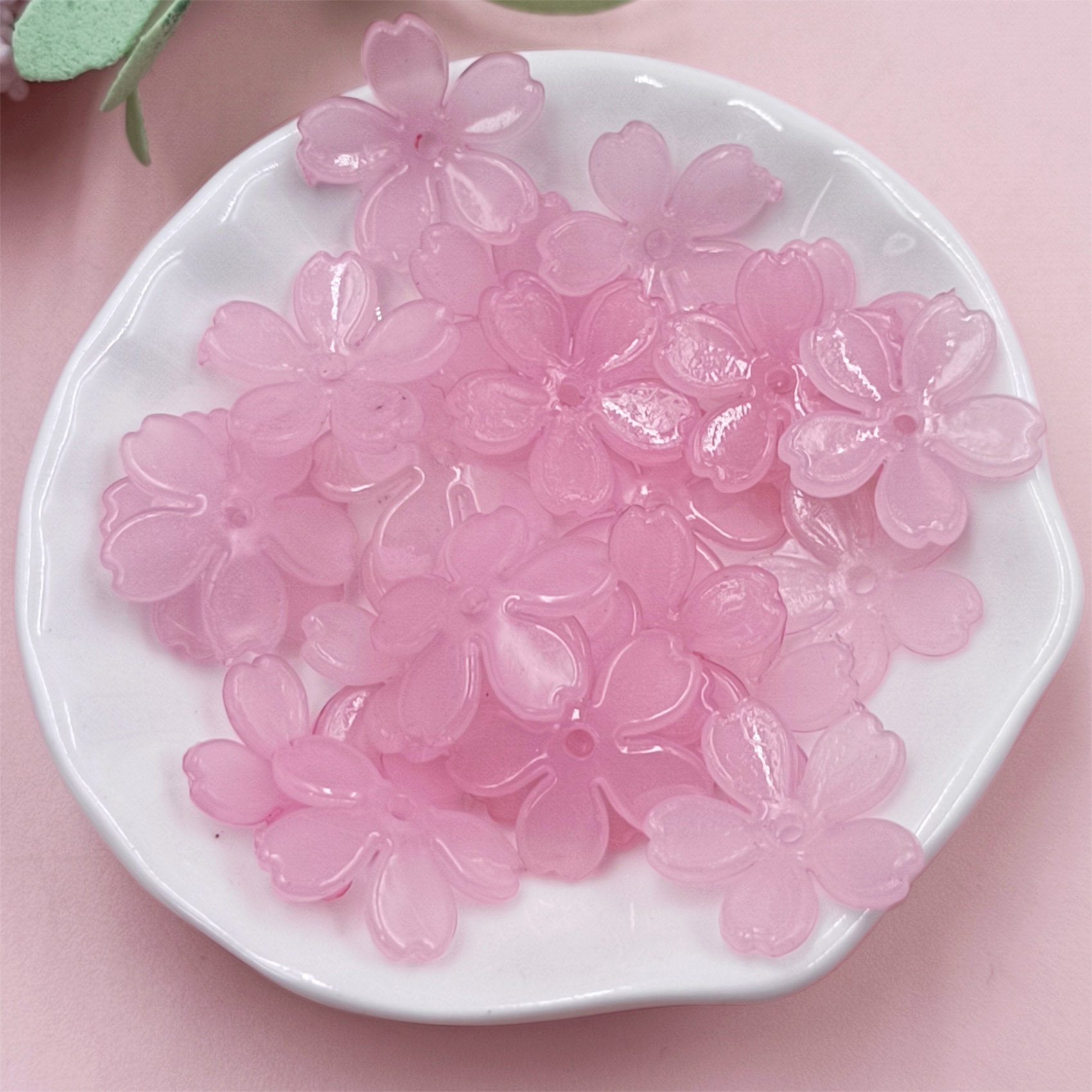 20pcs Resin Sakura Flower Bead - Flower Preservation Resin 评论和价格